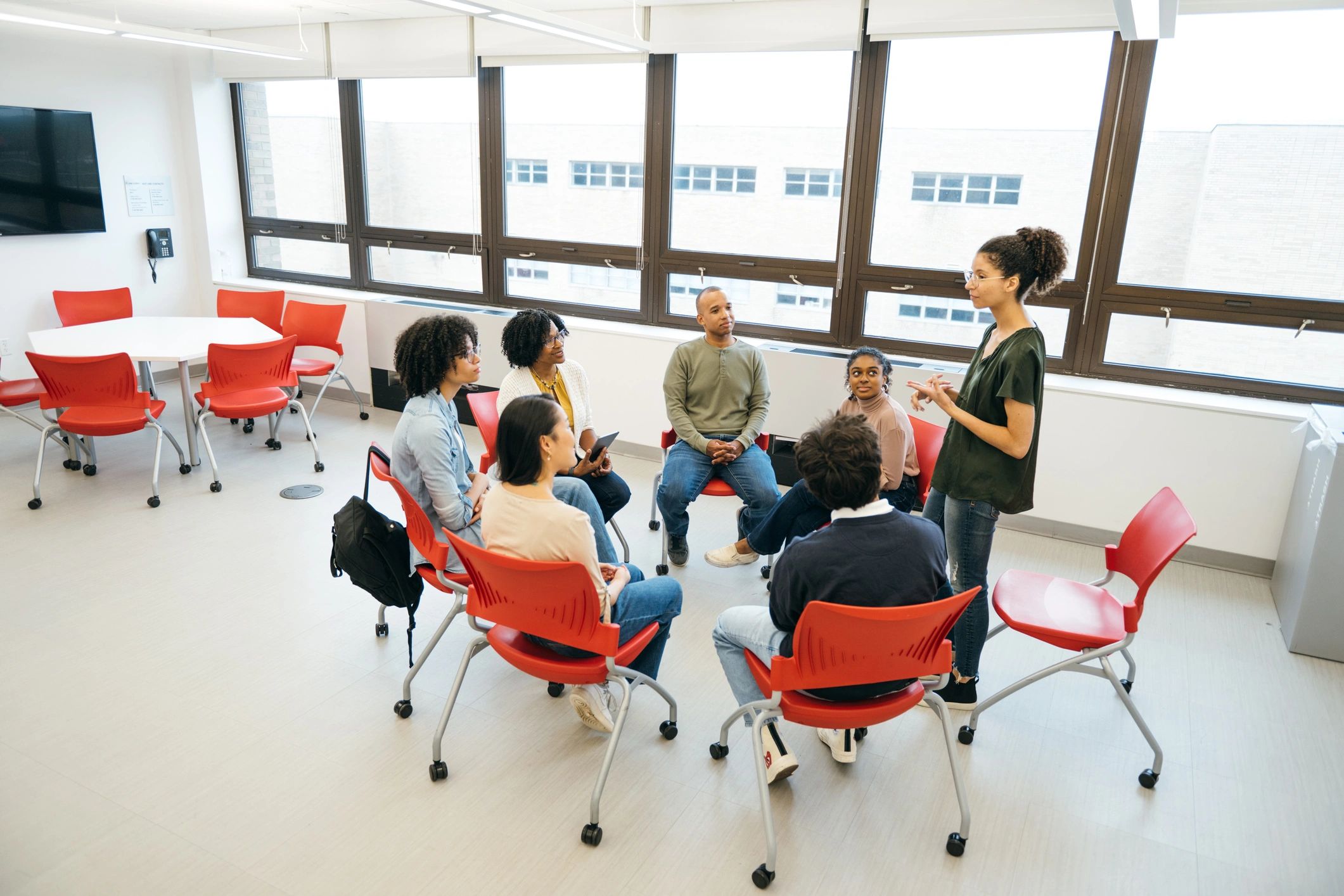 Group support session in a community setting